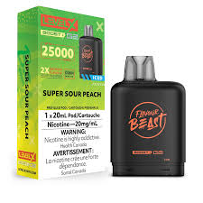 Flavour Beast Level X BOOST POD (20ML) - Super Sour Peach Iced [Ontario stamp]